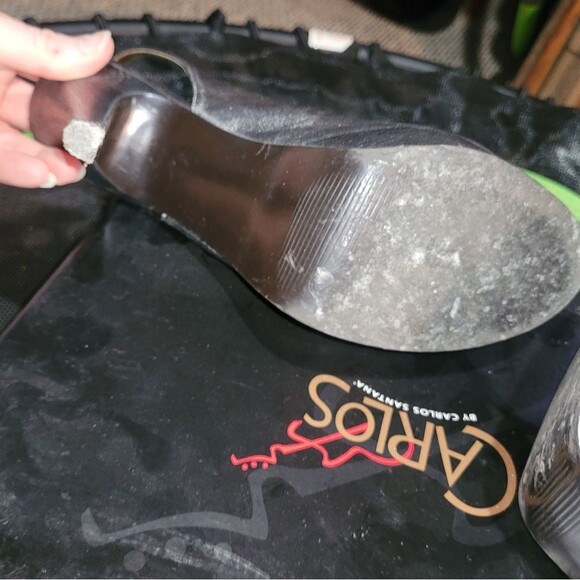 Carlos Santana Elise Lead Metallic Heels in Silver/Pewter EUC Size 8.5 - Picture 4 of 8